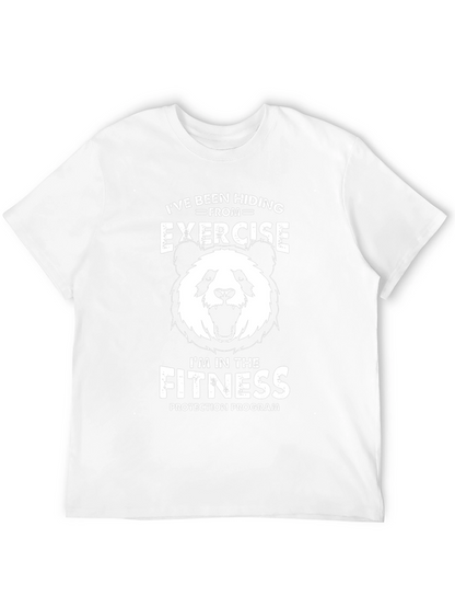 Funny Panda Fitness Protection Program Graphic T-Shirt