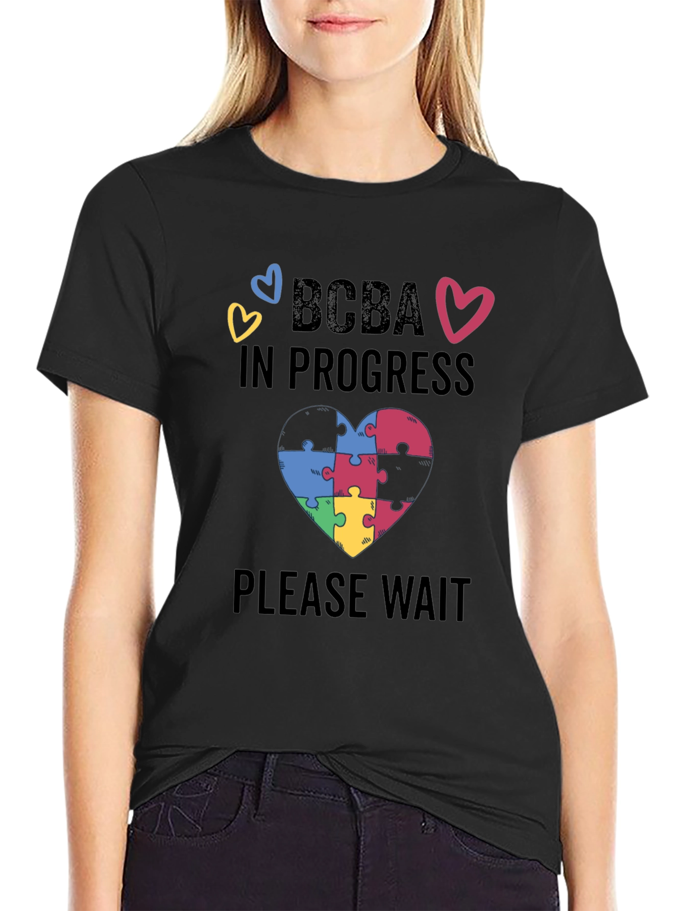 BCBA in Progress Puzzle Heart Tee