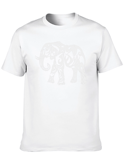 Tribal Elephant Graphic Tee - Black Casual Shirt
