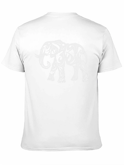 Tribal Elephant Graphic Tee - Black Casual Shirt