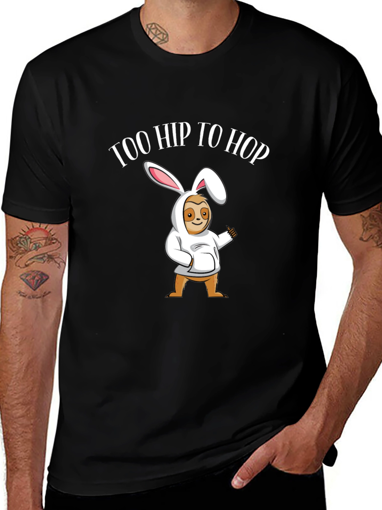 Too Hip to Hop Sloth Easter T-Shirt