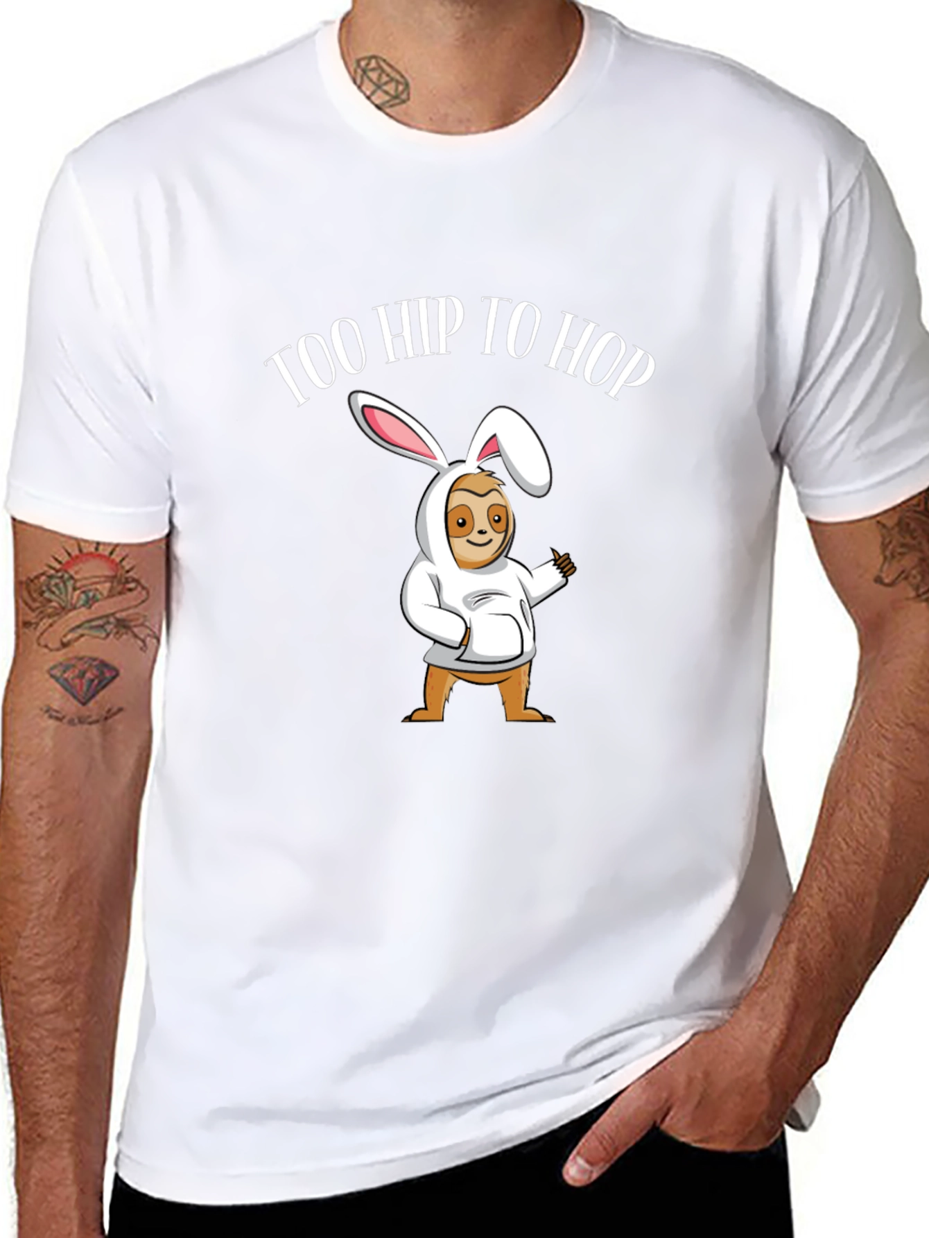 Too Hip to Hop Sloth Easter T-Shirt