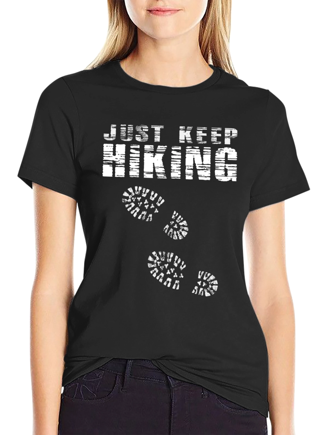 Just Keep Hiking Black T-Shirt