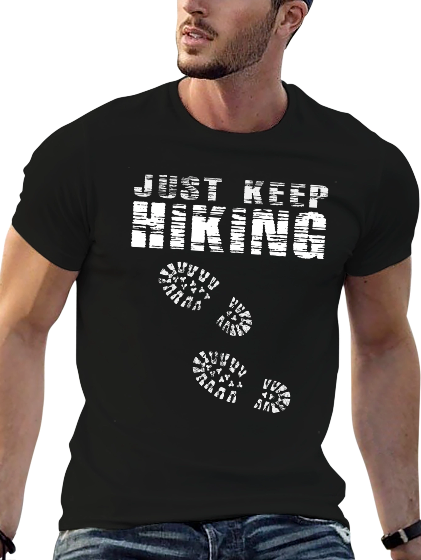 Just Keep Hiking Black T-Shirt