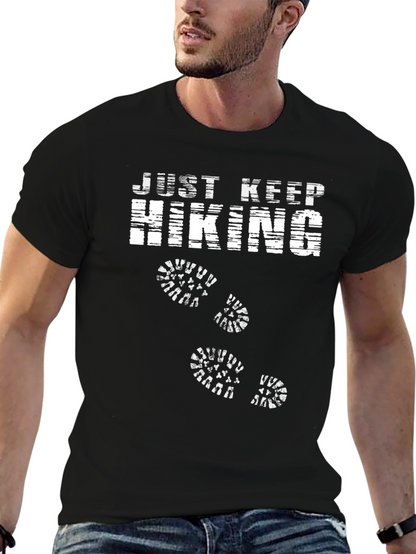 Just Keep Hiking Black T-Shirt