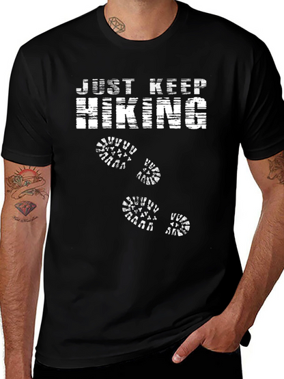 Just Keep Hiking Black T-Shirt