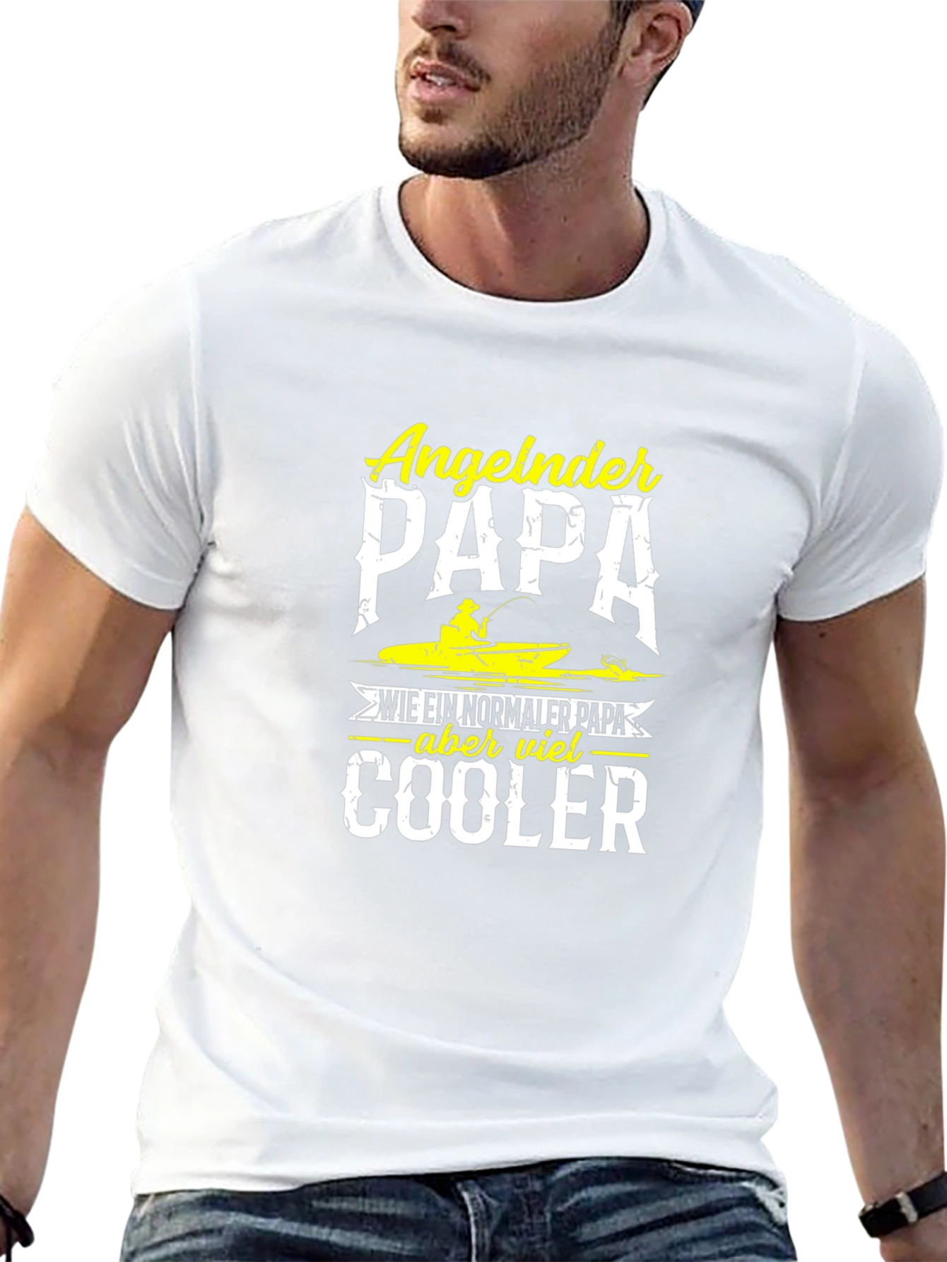Angeln Papa Cooler Fishing Dad T-Shirt