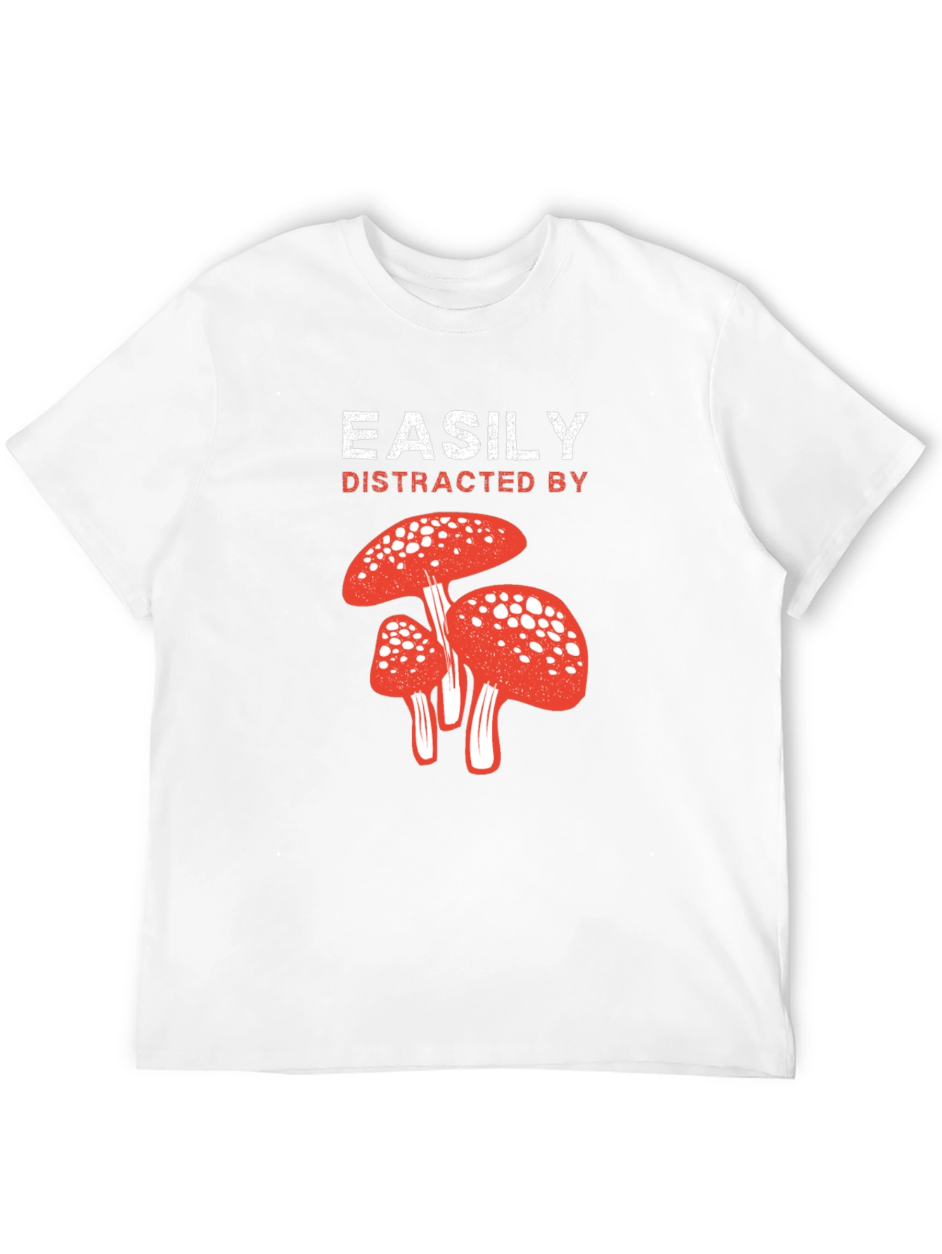 Easily Distracted By Mushrooms Black T-Shirt