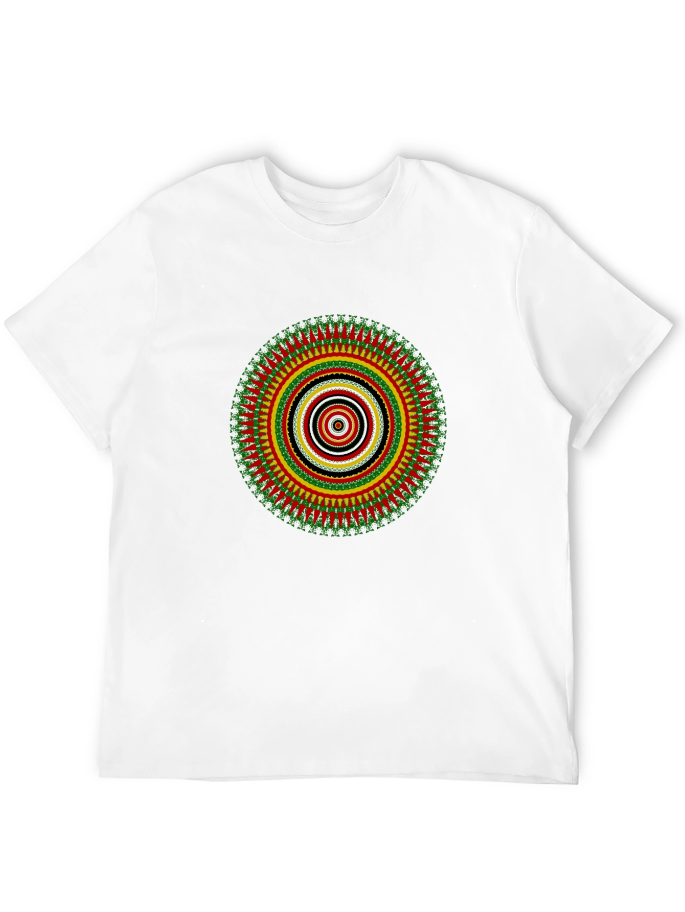 Rasta Mandala Black T-Shirt - Vivid Graphic Print