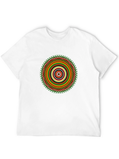 Rasta Mandala Black T-Shirt - Vivid Graphic Print