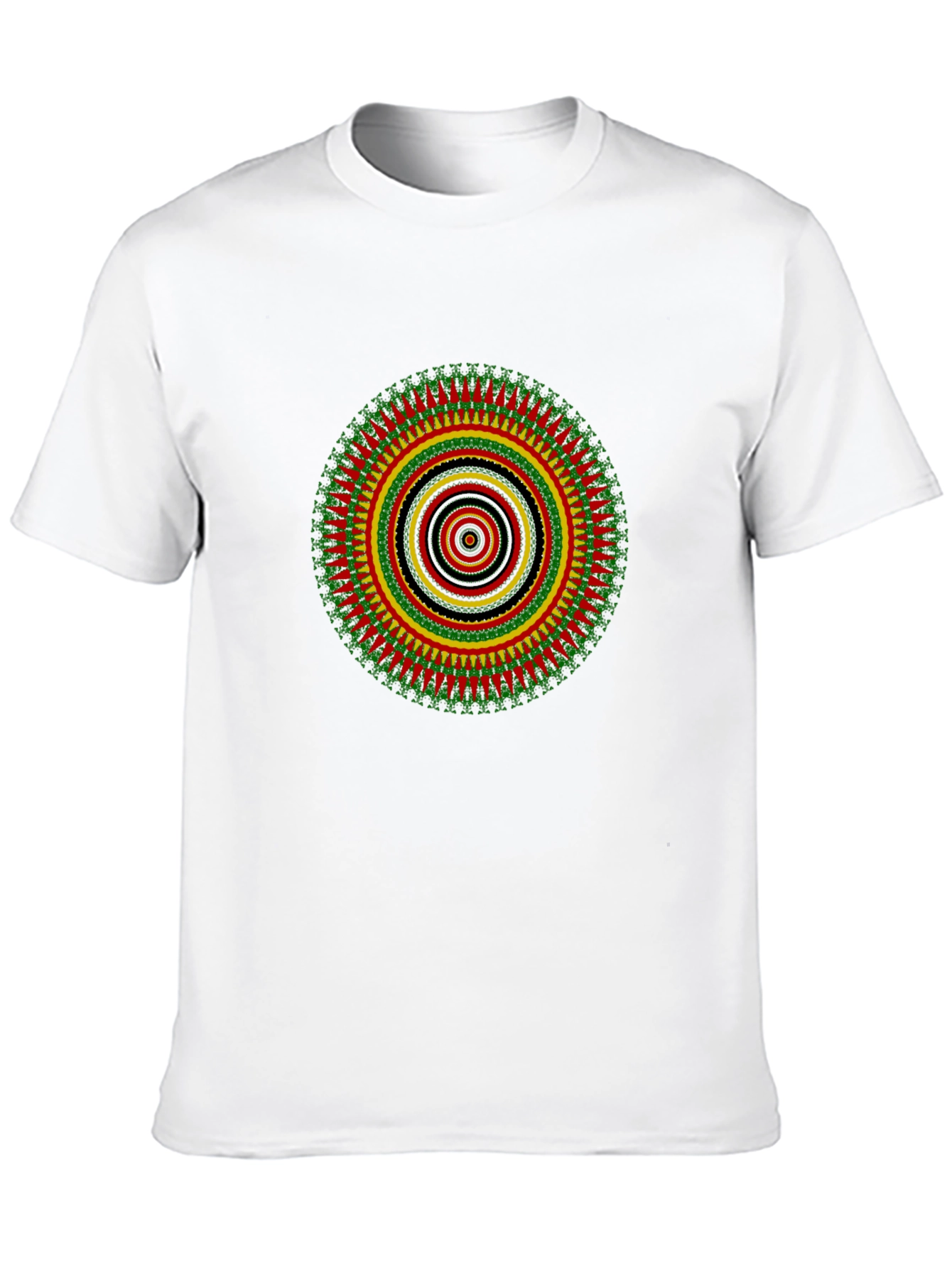 Rasta Mandala Black T-Shirt - Vivid Graphic Print