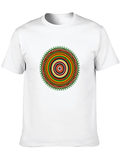 Rasta Mandala Black T-Shirt - Vivid Graphic Print