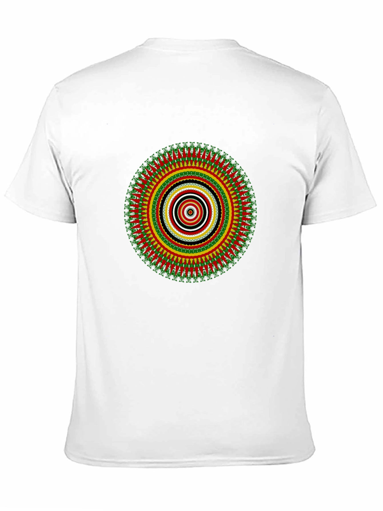 Rasta Mandala Black T-Shirt - Vivid Graphic Print