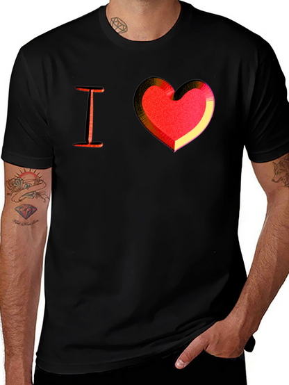 I Heart Love Graphic Tee - Mens Black T-Shirt