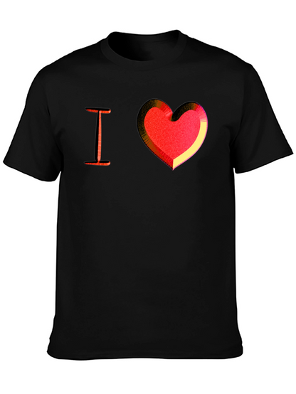 I Heart Love Graphic Tee - Mens Black T-Shirt
