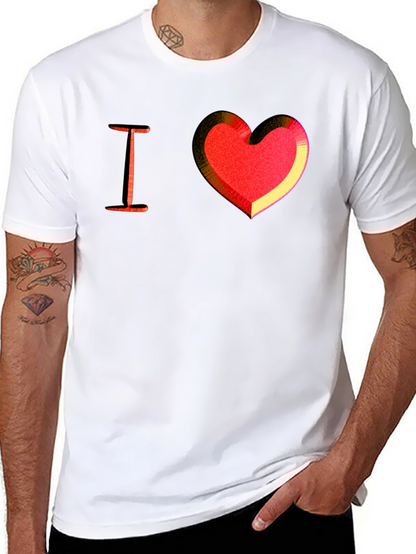 I Heart Love Graphic Tee - Mens Black T-Shirt