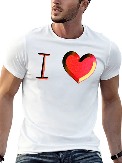 I Heart Love Graphic Tee - Mens Black T-Shirt