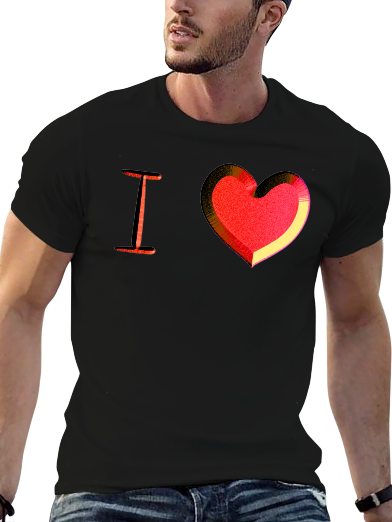 I Heart Love Graphic Tee - Mens Black T-Shirt