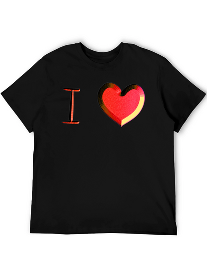 I Heart Love Graphic Tee - Mens Black T-Shirt