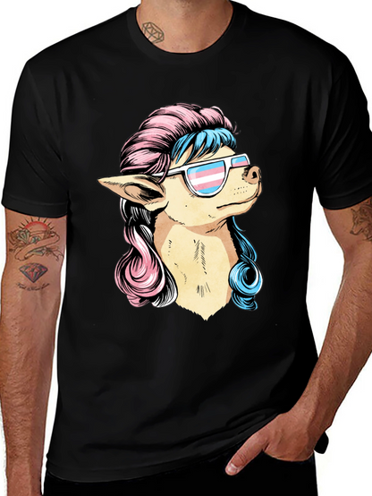 Dog with Transgender Pride Sunglasses T-Shirt