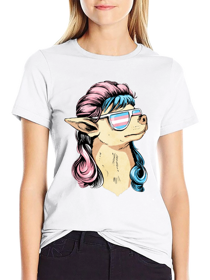 Dog with Transgender Pride Sunglasses T-Shirt