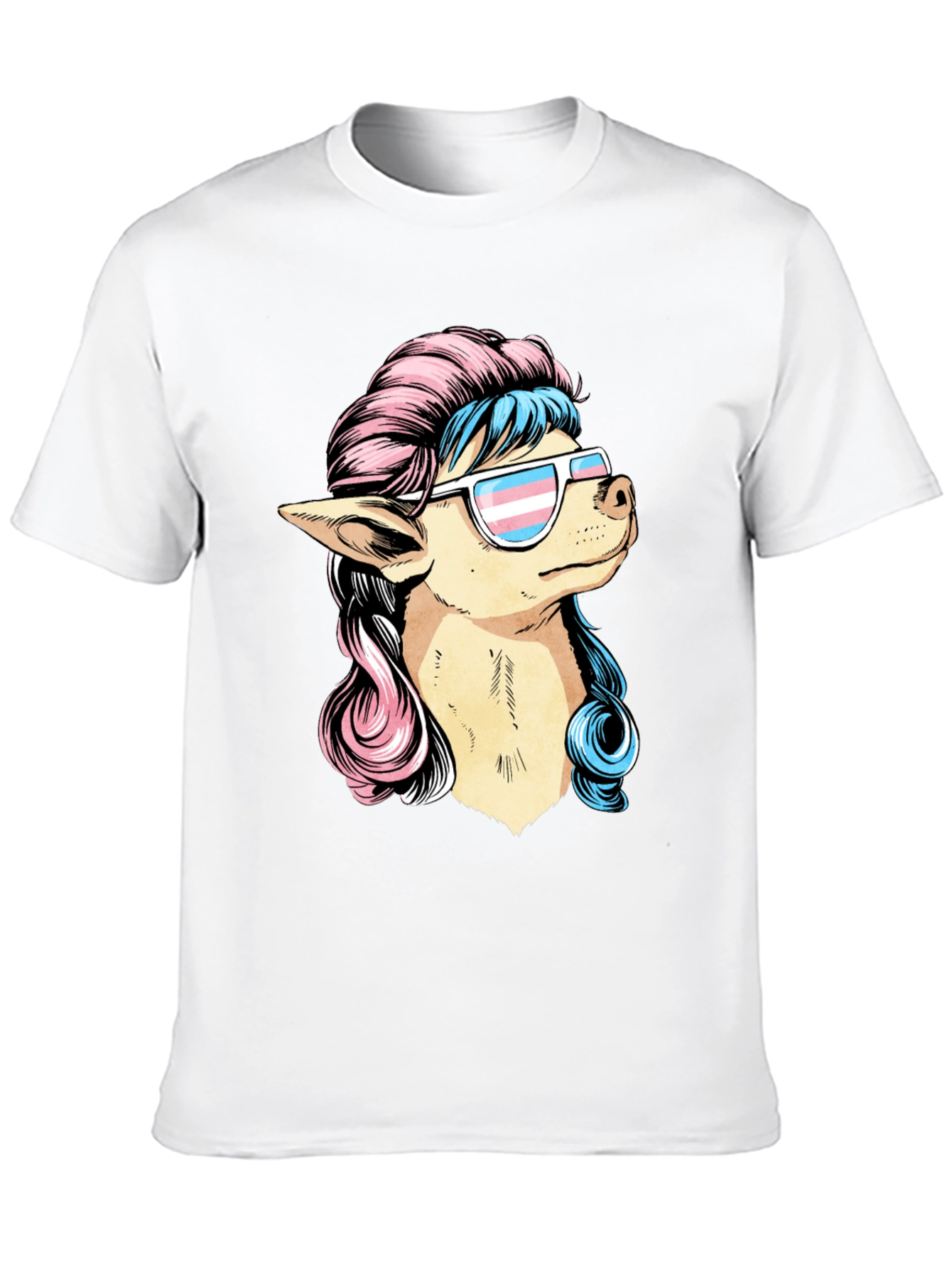 Dog with Transgender Pride Sunglasses T-Shirt