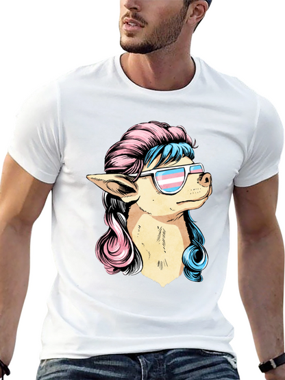 Dog with Transgender Pride Sunglasses T-Shirt