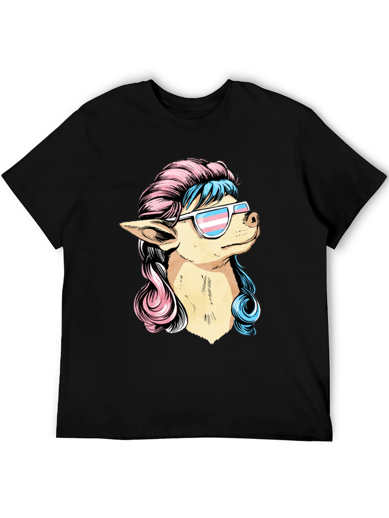 Dog with Transgender Pride Sunglasses T-Shirt