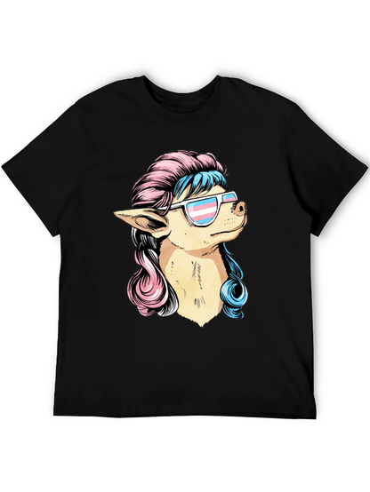 Dog with Transgender Pride Sunglasses T-Shirt