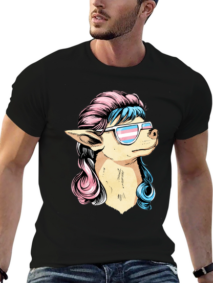 Dog with Transgender Pride Sunglasses T-Shirt