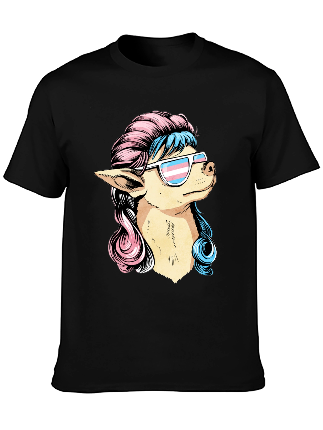 Dog with Transgender Pride Sunglasses T-Shirt