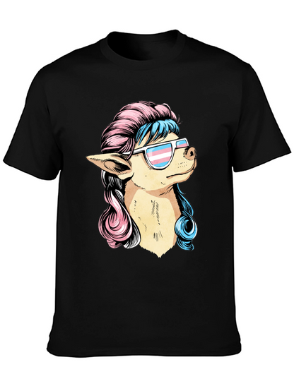 Dog with Transgender Pride Sunglasses T-Shirt