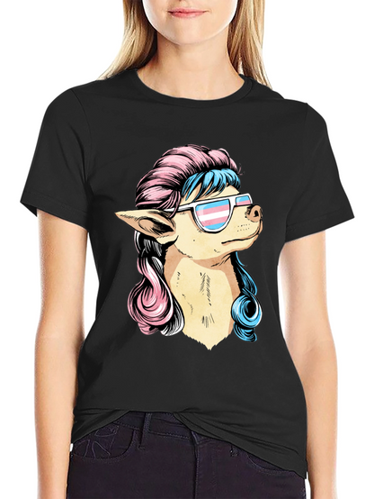 Dog with Transgender Pride Sunglasses T-Shirt