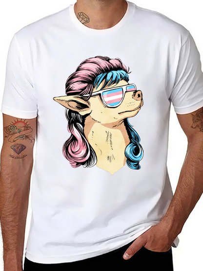Dog with Transgender Pride Sunglasses T-Shirt