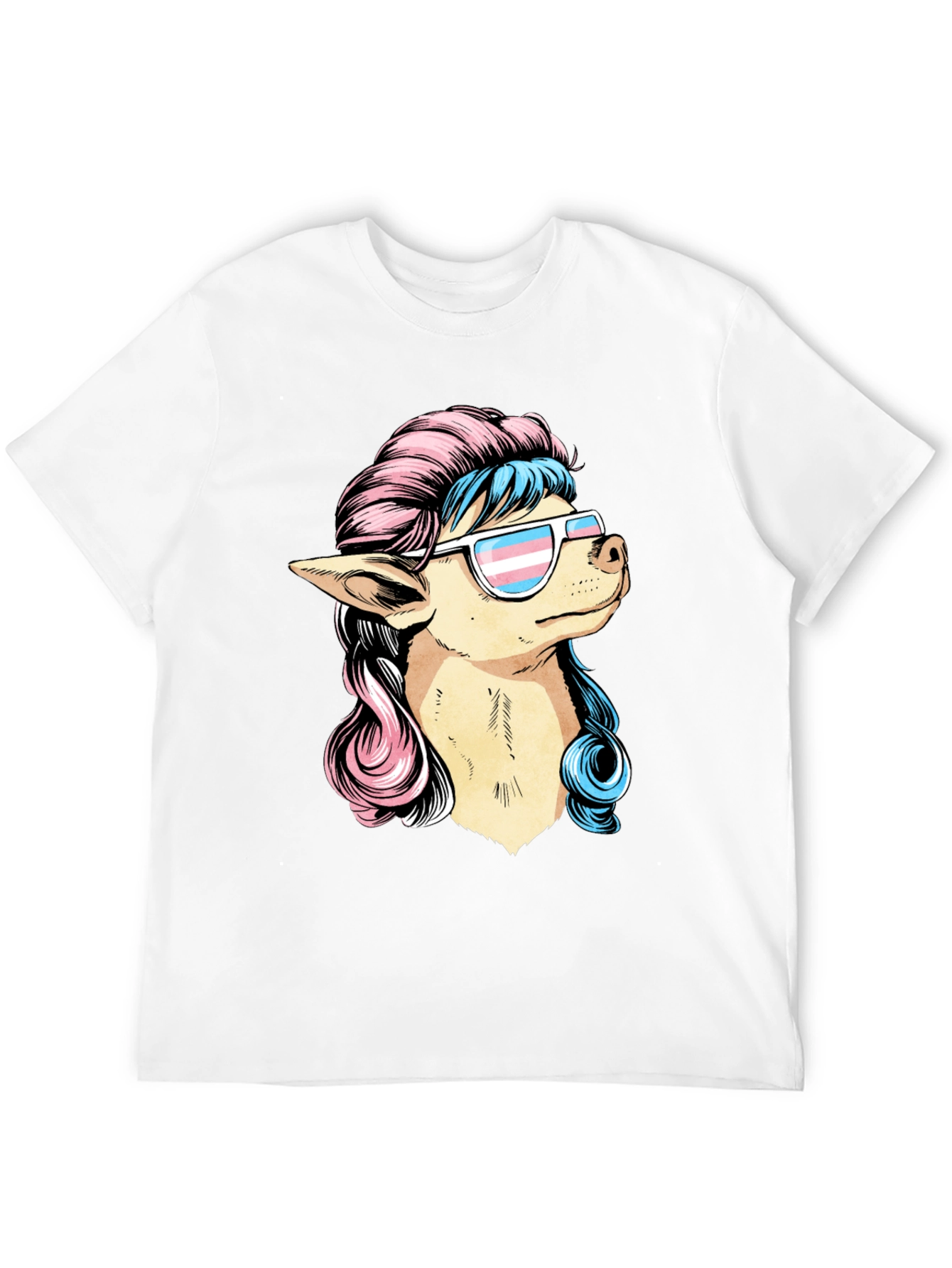 Dog with Transgender Pride Sunglasses T-Shirt