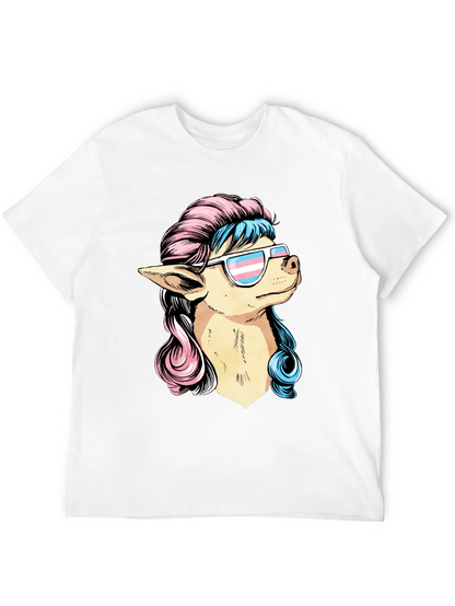 Dog with Transgender Pride Sunglasses T-Shirt