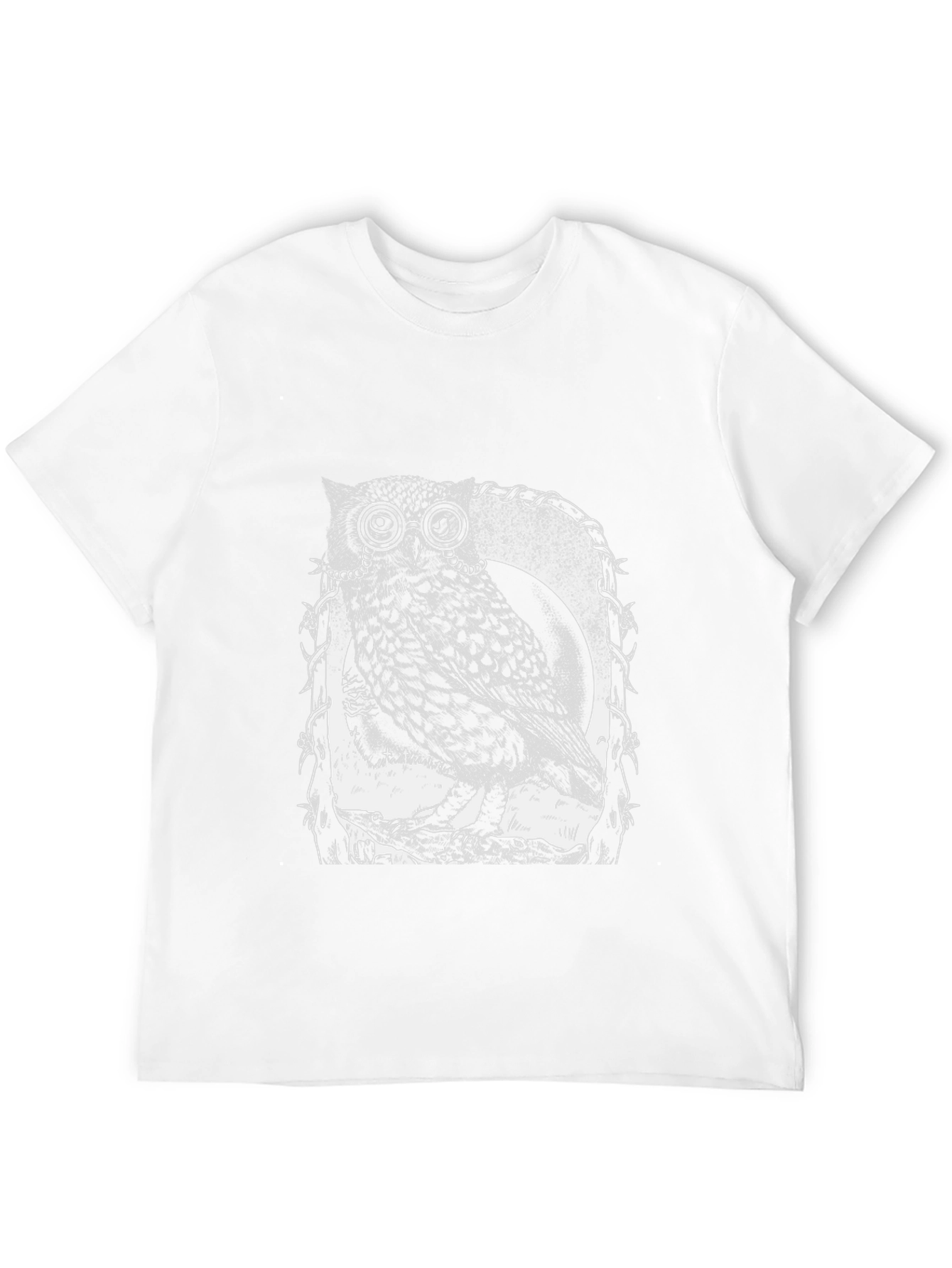 Owl With Glasses Graphic Tee - Black
