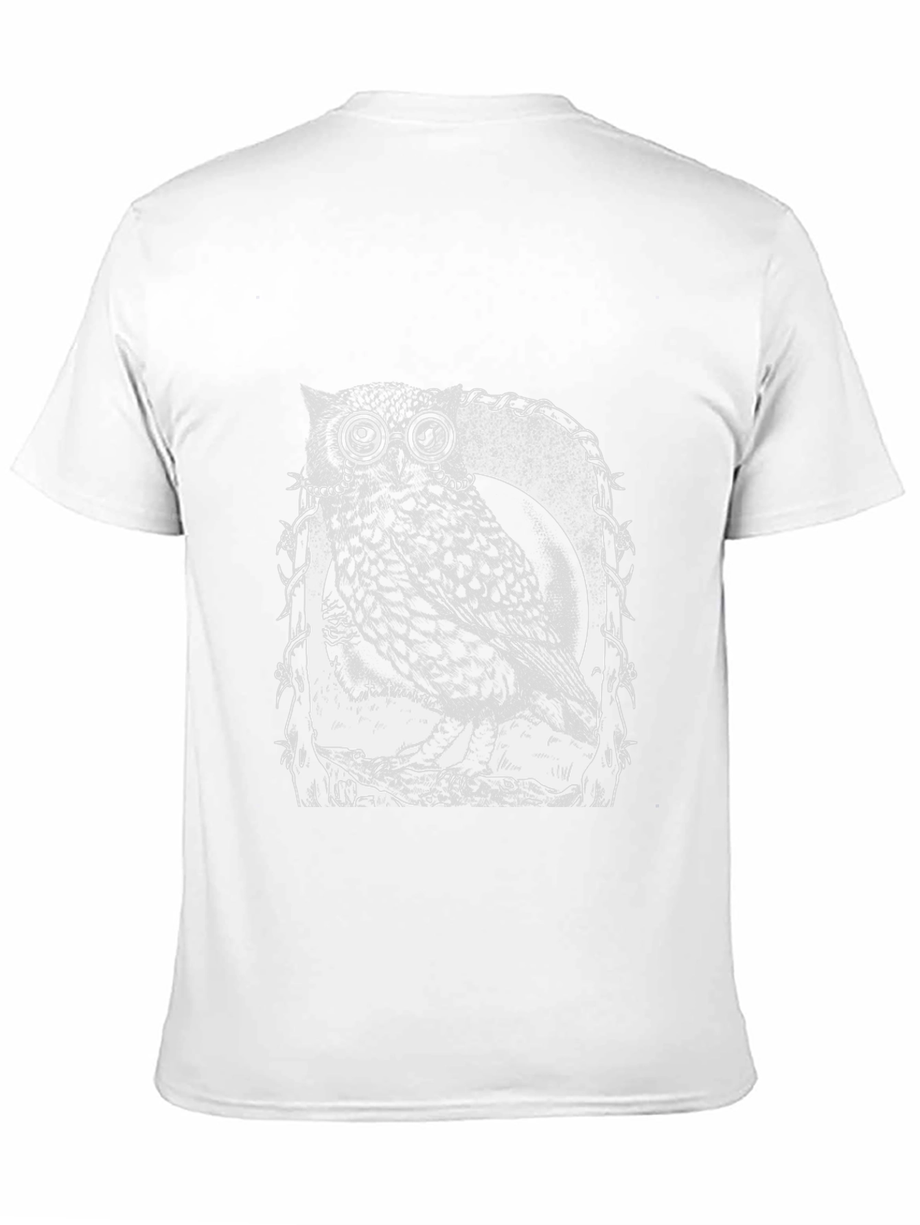 Owl With Glasses Graphic Tee - Black
