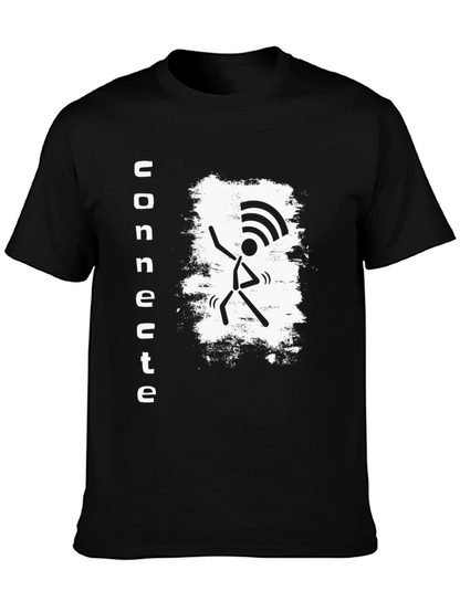 Concrete WiFi Stick Figure Black T-Shirt