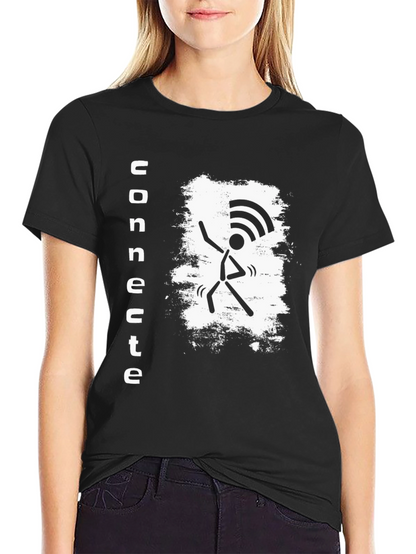 Concrete WiFi Stick Figure Black T-Shirt
