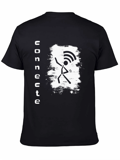 Concrete WiFi Stick Figure Black T-Shirt