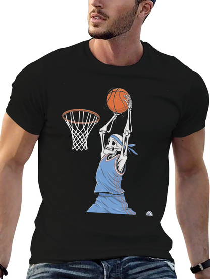 Skeleton Basketball Player Graphic Tee