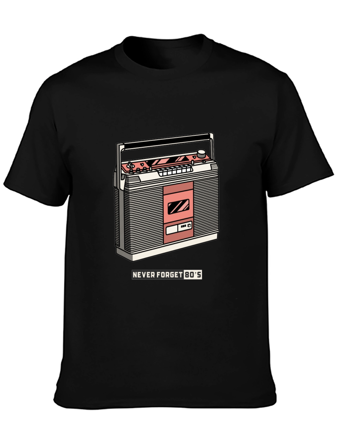 Retro Boombox T-Shirt - Never Forget the 80s