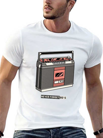Retro Boombox T-Shirt - Never Forget the 80s