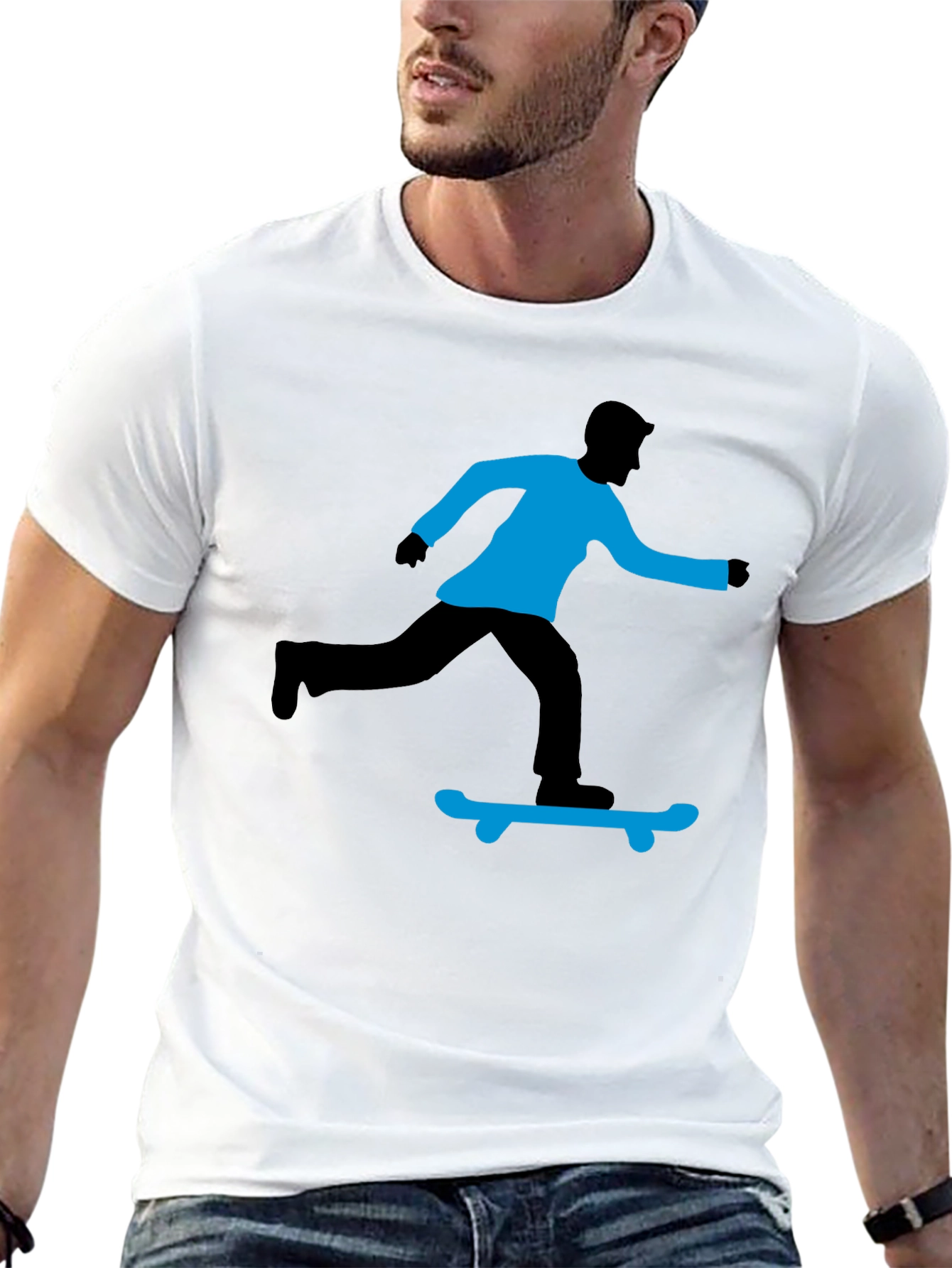 Skateboarding Graphic T-Shirt - Black