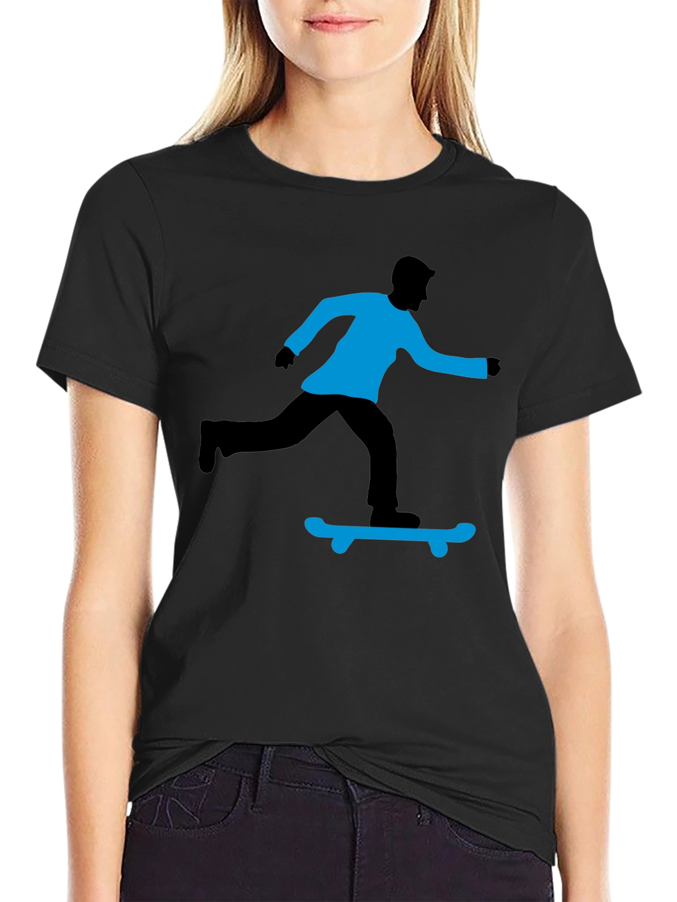 Skateboarding Graphic T-Shirt - Black