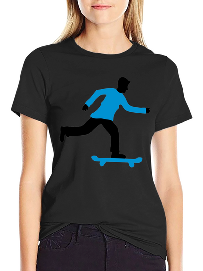 Skateboarding Graphic T-Shirt - Black