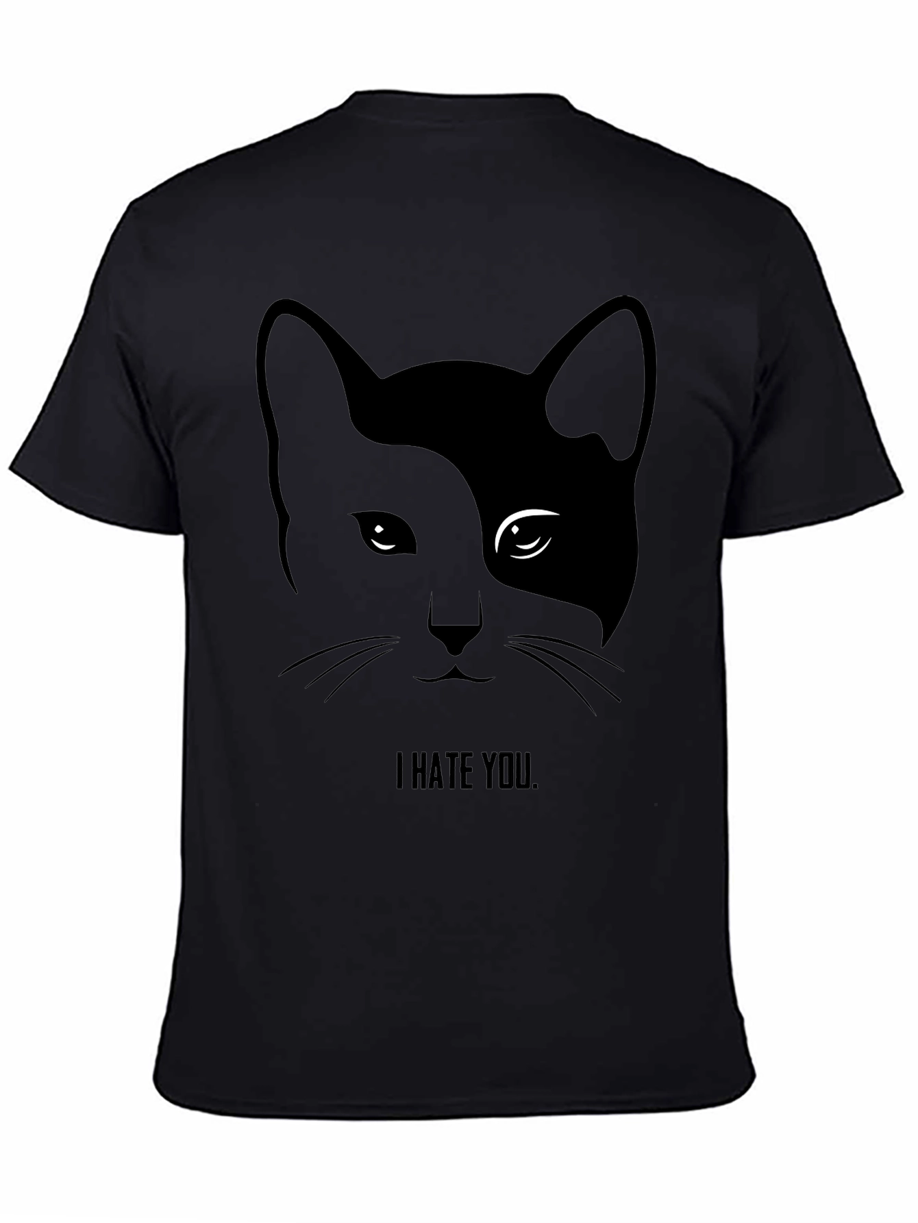 I Hate You Cat Graphic Tee - Black T-Shirt