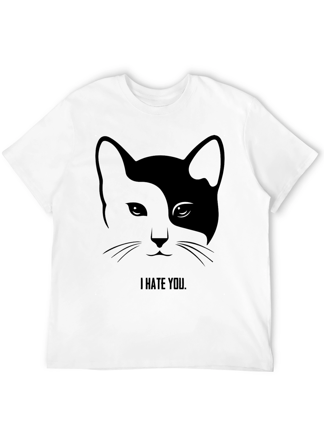 I Hate You Cat Graphic Tee - Black T-Shirt