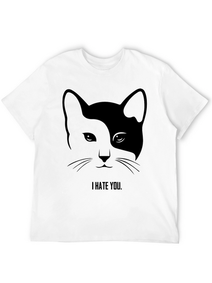 I Hate You Cat Graphic Tee - Black T-Shirt